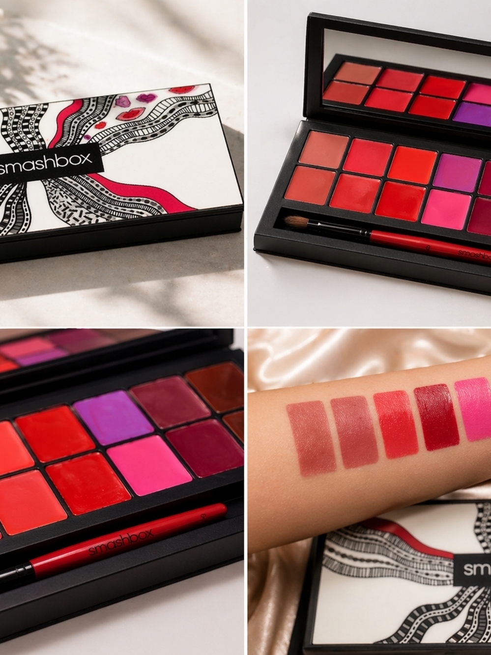 Smashbox Drawn In Decked Out Lipstick Palette 14 Shades, Lip BRUSH # 6.